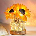 Fussion Sunflower Lamp Gifts for Women, Rechargeable Warm Flowers Night Light, 3 Color Temperature Stepless Dimming Touch CordlessTable Lamp, Birthday Gift for Mom Grandmom Girlfriend