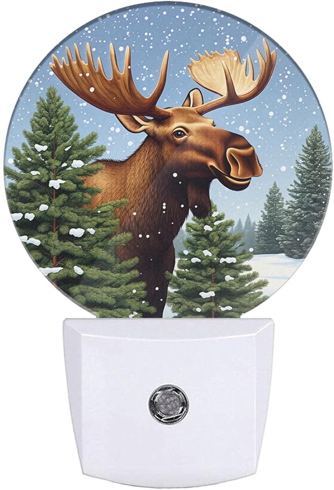 EKOBLA Plug in Reindeer Night Light Galaxy Deer Antler Elk Animal Night Lights Plug into Wall for Christmas Home Decor LED Plug-in Nightlights