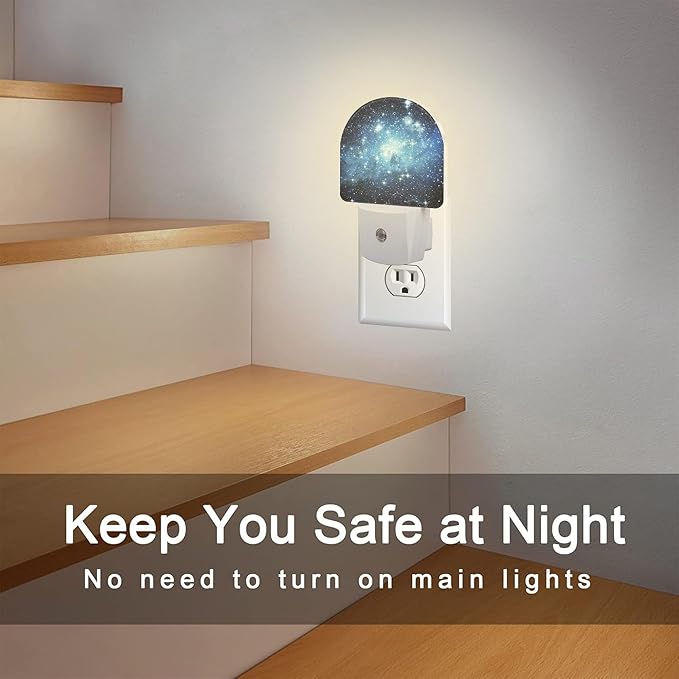 Galaxy Space with Stars Night Light, Deep Universe Nebula Dusk to Dawn Night Light Plug in,0.5w Energy Saving Sleep Friendly NightLight for Kids Boys Girls Home Decor