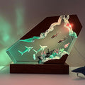 Hammerhead Shark Ocean Resin Lamp, Handmade Resin Night Light for Home Office Decor, Multi-Color LED Light with USB Port, Shark Gifts for Birthday Holiday, Valentine's Day Gifts for Him Her (10"x6")
