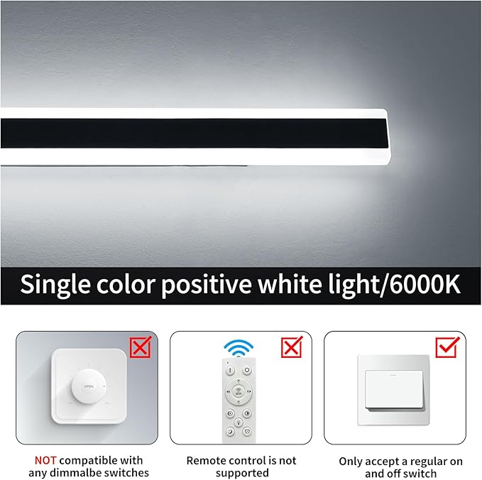 Modern Outdoor Wall Sconce, 31.4inch LED Outside Wall Light Fixture, IP65 Waterproof, 6000K Cold White, Black Minimalist Exterior Lighting Patio Wall Lamps for House, Porch, Garage, Garden