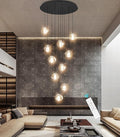 LED Chandeliers for Dining Room Adjust High Ceiling Chandelier Light Fixtures Entrance LED Dimmable Ceiling Pendant Drops Light Remote Lights for Living Room Stairwell 2700K 6000K