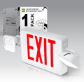ASD LED Exit Sign with Battery Backup & Square Rotatable Heads - 120-277V UL 2.2W Double Face Emergency Exit Light for Business, Commercial Damp Location Power Outage Lights, Red