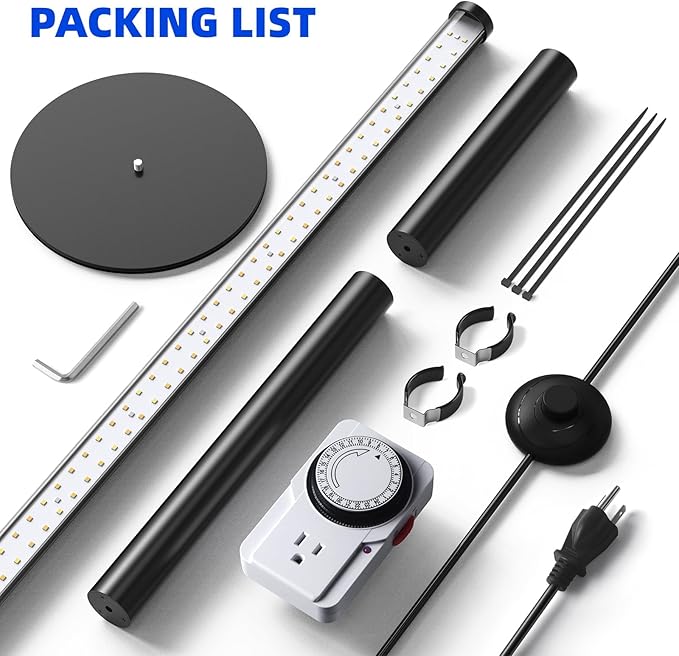 Barrina T10 Pro Standing Grow Light with Timer, 42W, 169 LEDs, Full Spectrum Vertical Grow Light for Indoor, Wide Coverage, 4FT to 5.6FT Height with Foot Switch, Ideal for Flowering and Tall Plants