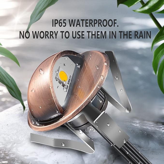 LED Stair Light Low Voltage Waterproof IP65 Outdoor F1.38 Wood Multicolored RGB Recessed LED Deck Lighting Yard Garden Patio Step Landscape Pathway Decor Lamp, Bronze(30pcs, RGB)