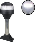 Pactrade Marine Boat LED Fixed Mount Anchor All Round Light S.S. Pole 10-30v 7''H 2NM