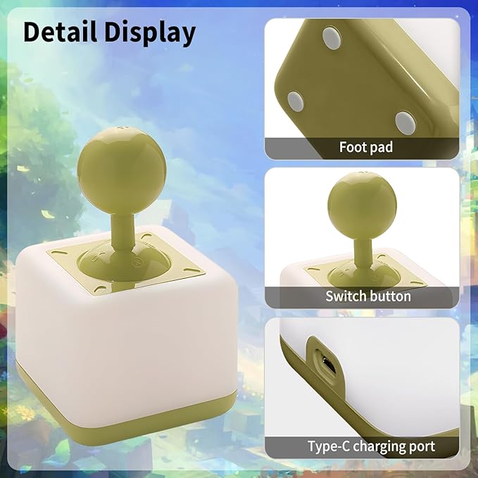 Night Light Lamp Rocker Night Light, 2-Speed Timer Bedside Night Lamp Rechargeable USB Lamp Side Table Light Night Rising Lamp LED Companion Light (Rocker Green)