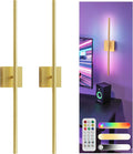 L LOHAS LED Battery Operated Wall Sconces Set of 2, Battery Wall Sconce 10000mAh, Gold Rechargeable Sconces 3CCT + RGB, 28.7 Inch Wireless Wall Lights, Sconce Wall Decor for Bedroom, Living Room