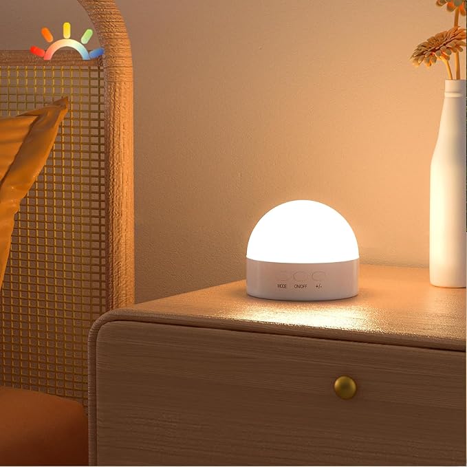 Kintion Portable Night Light, Dimmable 8 Color Lighting, 1800mAh Battery Rechargeable, Small LED Lamp for Nursery, Baby, Kids and Adults(1pcs)