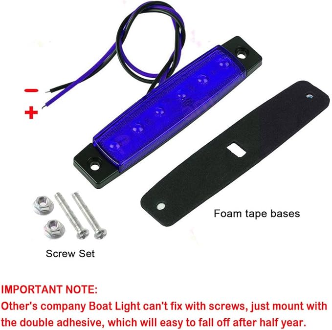 Marine Lights - 6Pcs Waterproof LED Interior Lights for Yacht, Fishing Boat, Kayak & More, 12v