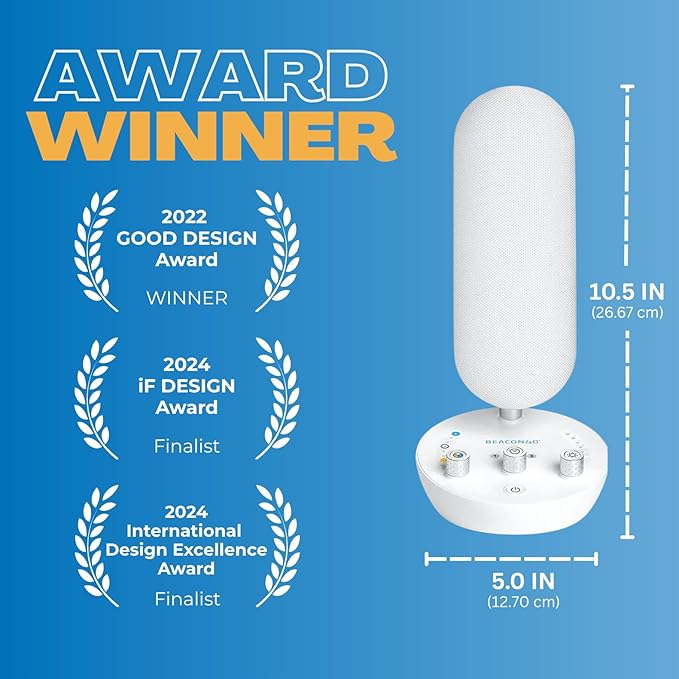 BEACON40® Surround Light Therapy Gamma Lamp | 40Hz Gamma Waves for Memory, Sleep & Focus Clarity | Memory Aid, Cognitive Wellness & Biohacking Device (2 Adjustable Lamps)