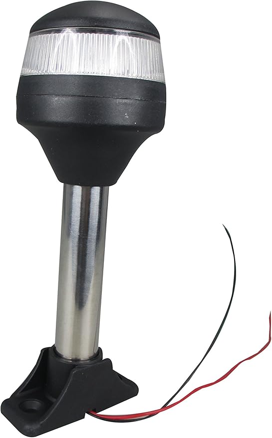 Pactrade Marine Boat LED Fixed Mount Anchor All Round Light S.S. Pole 10-30v 7''H 2NM