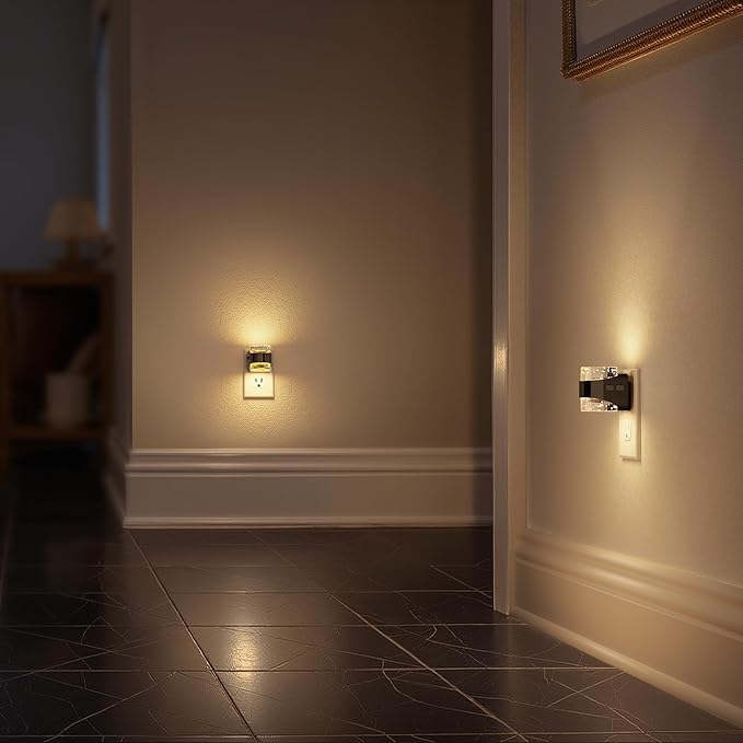 Briignite LED Night Light Plug into Wall[2 Pack], Dimmable Night Light with Bubble Design 3000K Warm & 5 Brightness Levels, Dusk to Dawn Sensor Nightlights for Nursery, Hallway, Bathroom, Kids Room