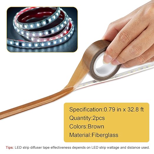 Light Strip Masking Tape 0.78inx29ft Brown Light Dimming Tape for Soften Light, 2PCS