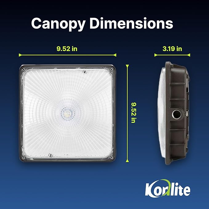 Konlite - 27W (3800LM) Residential & Commercial LED Indoor & Outdoor Lights for Shops, Garages & More, Outdoor Light Fixture, UL, Dark Bronze