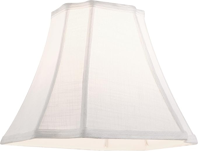 GOSO 13.2 Inch Off White Square Cut Corner Lamp Shade for Table Lamps,Floor Lamp, 6.5x13.2x10.6", Natural Linen, Replacement Lampshades Octangonal, Modern Lamps for Bedroom,Easy Assembly (1 Pc)