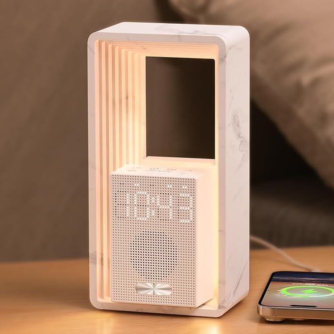 WILIT Digital Alarm Clock, Sunrise Alarm Clock with Nightlight, 9 Sleep Aid Sounds, White Noise Sounds Machine, Dimmable Display, Snooze,USB Charging Port,Gift for Women,Men,Teens,Kids,Travel