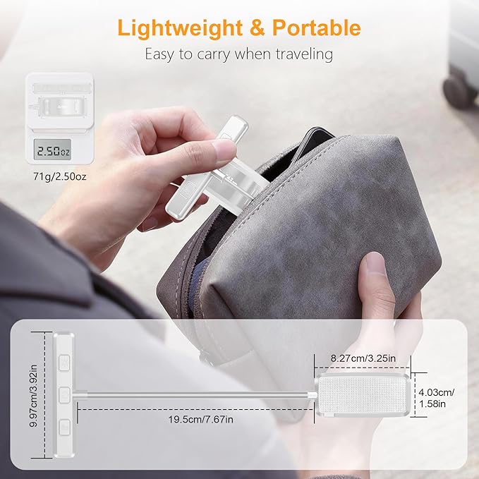 Gritin 19 LED Rechargeable Book Light for Reading in Bed with Memory Function- Eye Caring 3 Color Temperatures,Stepless Dimming Brightness,80 Hrs Runtime Clip on Light for Book Lovers-White