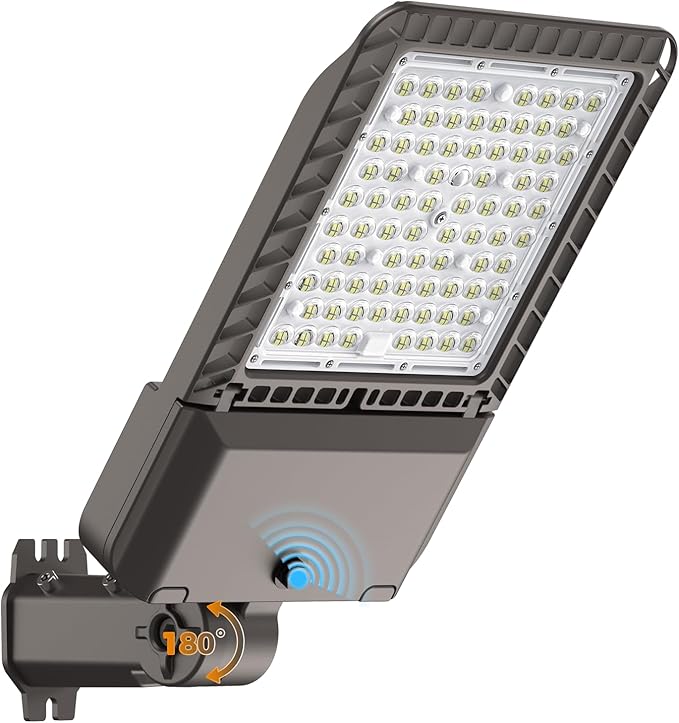240W LED Parking Lot Light 60000Lm 6000K Street Light Dusk to Dawn Photocell IP65 Waterproof Commercial Outdoor Lighting 11 Years Lifespan for Parking Street Roadway Yard Warehouse Garage 1 Pack