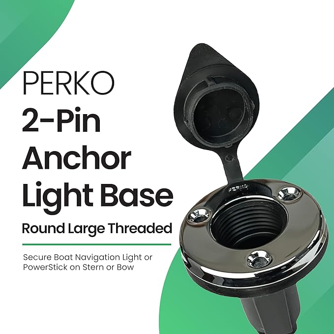 YOLOtek Veteran Owned - PERKO Port Kit (Round) - Threade Base Secure Boat Navigation Lights for Stern or Bow - Boat Accessories