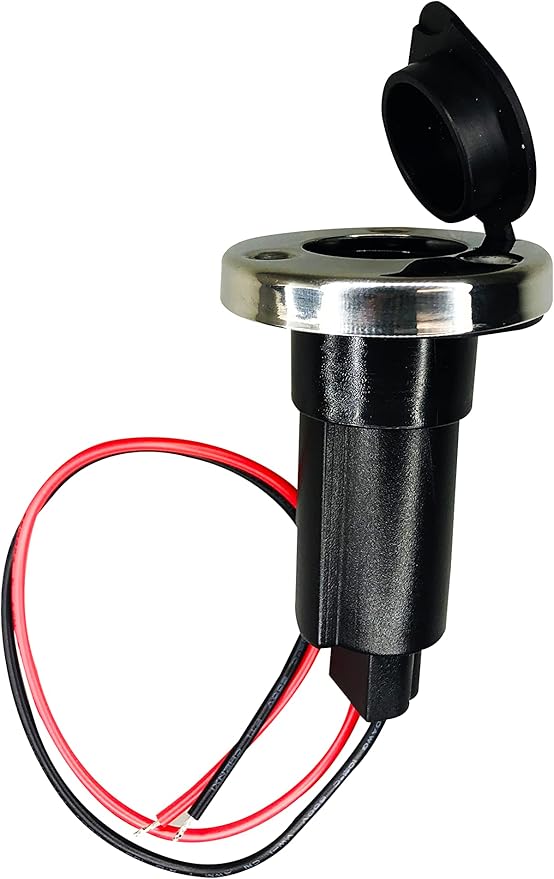 Pactrade Marine All Round White LED, Stern Light, Anchor Light, Pole Light LED Boat Navigation Light with Standard Pole 22'' with Removable 2-Pin Fixed Plug-in Base USCG 2NM for Pontoon, Fishing Boats