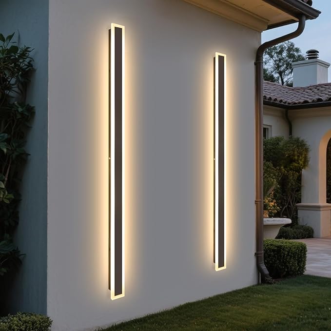 1 Pack 79inch Modern Outdoor Light LED 3000K Outdoor Wall Lights IP65 Waterproof Black Garage Door Lights for House Garden Patio