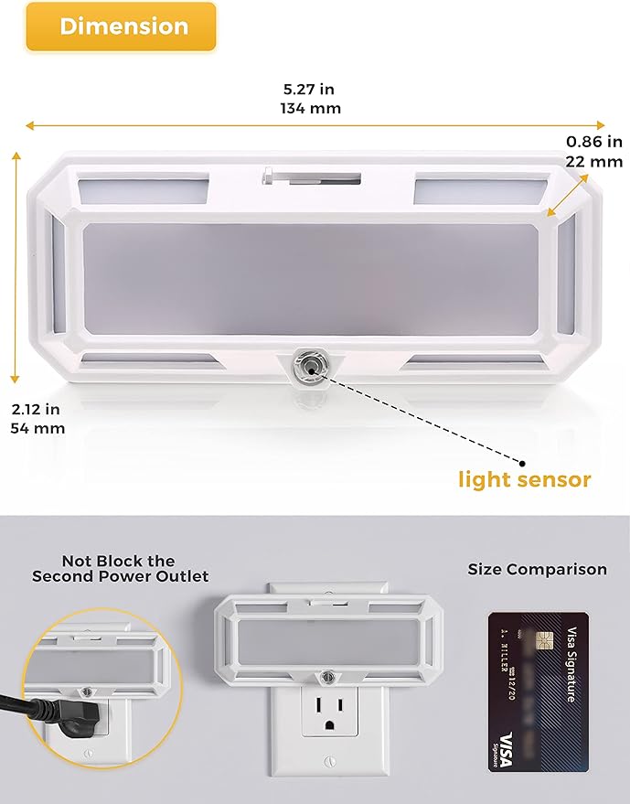 Super Bright Night Light, LOHAS Night Lights Plug into Wall [2 Pack], 0-250LM LED Night Light with Light Sensor, 2W Dimmable Nightlight, Soft White 3000K for Bathroom, Adults Kids Room, Stairway