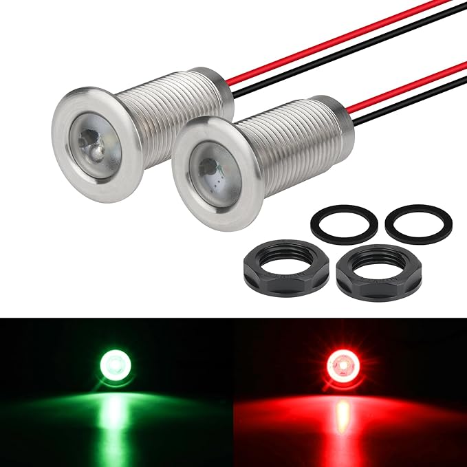 Boat Navigation Lights, Marine Boat Nav Lights, Red and Green Bow Lighting, Night Fishing Lights, Deck Lights, IP68 Waterproof LED Lighting for Pontoon Bas Dinghy Jon