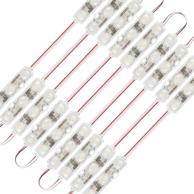 LED Module, Window Mirror Light White100pcs 50 Ft 2835 SMD LED Module Waterproof Light for Letter Sign Advertising Signs with Tape Adhesive Backside (Cool White)