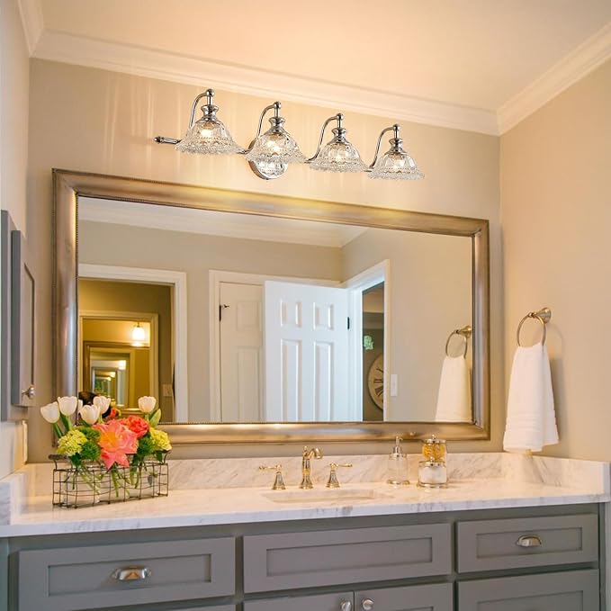 29.7" Chrome 4 Light Vanity Lights for Bathroom Light Fixtures
