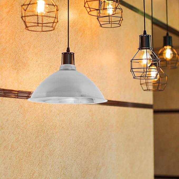 Industrial Cone Metal Lamp Shade Stainless Steel Hanging Replacement for Porch Home Light Fixtures Easy-clean Lampshade with Modern Industrial Style
