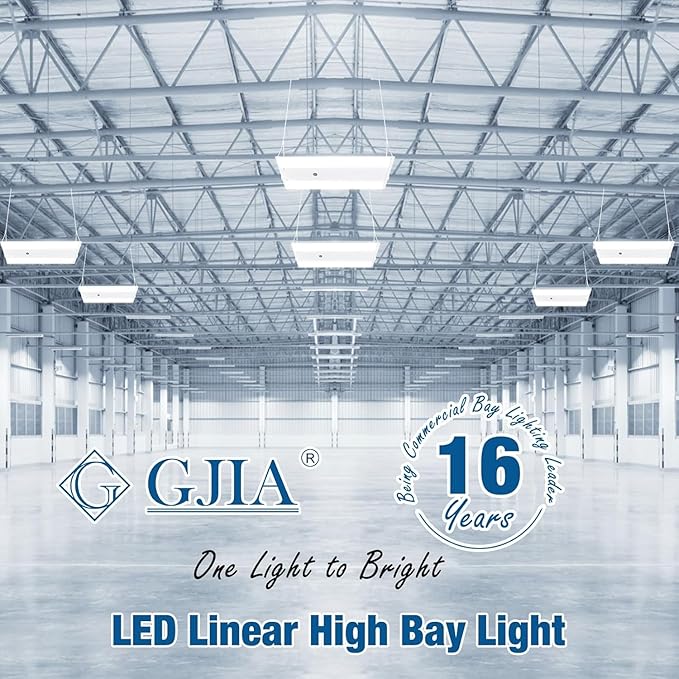 400W 4FT Linear High Bay LED Shop Lights,2-Pack of Adjustable 400W/320W/240W/160W, 60,000LM LED High Bay Lights, 150LM/W, 0-10V Dim, 120-277V, 5000K Daylight for Warehouse Workshops - UL