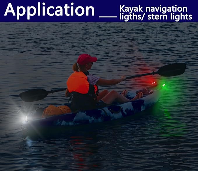 6Pack Kayak Lights for Night Kayaking- Battery Operated Navigation Lights for Boat, Jet Ski, Dinghy and Paddle Board