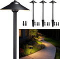 Gardenreet Low Voltage Landscape Light Brass (9" Shade, 23.5" Tall) - 12v Pathway LED Lights Waterproof, Hardwired Path Lighting Outdoor, Black for Exterior Patio Garden Without G4 Bulb (4 Pack)