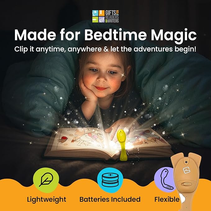 Gifts for Readers & Writers Bookmark Reading Light Duck - 2in1 Clip On Bookmark Kids Light for Reading in Bed, Travel Cute Lights, 8 Lumen LED
