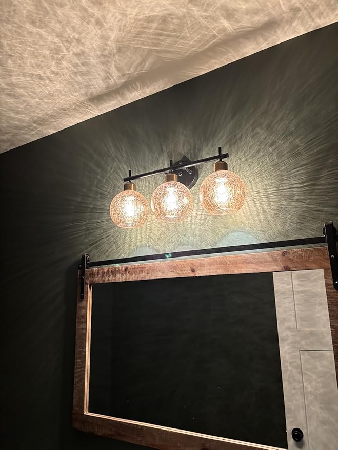 3 Pack Clear Crackle Glass Lamp Shade Replacement, 6-1/16" Tall, 1-5/8 Inch Fitter, Crackle Effect Cylinder Globe Cover for Chandelier Pendant Light Wall Sconce Lighting Fixture