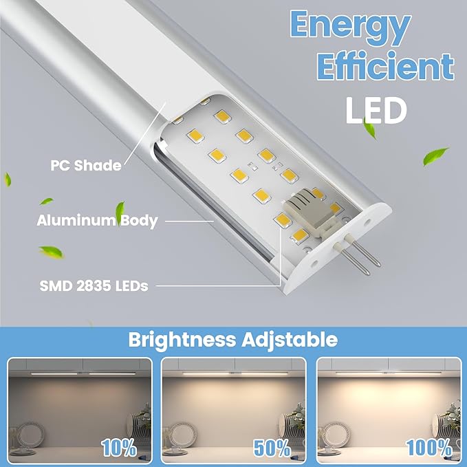 MYPLUS Under Cabinet Lighting Radar Sensor, 2 Pcs 12 inch Under Counter Lights Dimmable and Bright 420 Lumens, Linkable Led Light Bar for Kitchen Cabinet,Counter,Shelf