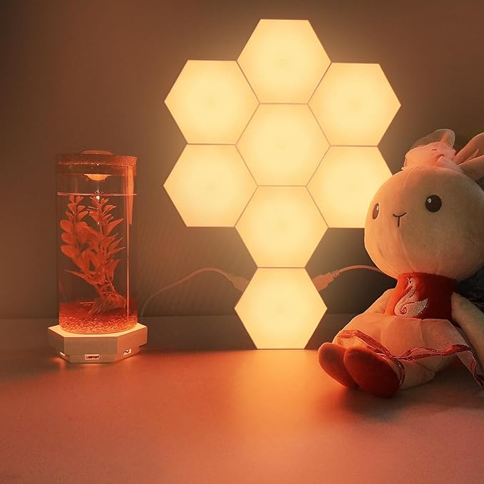 Remote control and touch control hexagon panels for gaming room setups and kids play lamps night lights with LED light sources mainy used in door for home decoration and holiday decoration lights (9)