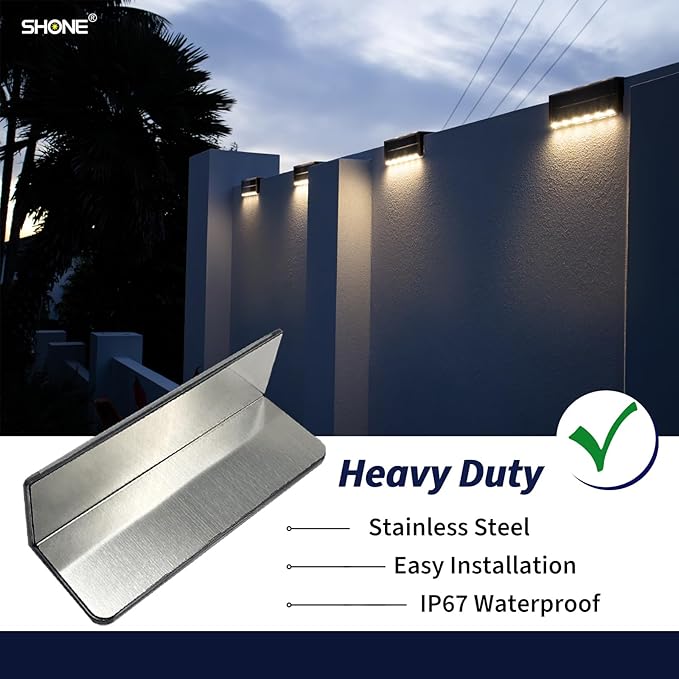 Solar Pool Lights, Color Changing Waterproof Step Lights for Outside, Heavy Duty Stainless-Steel Retaining Wall Light, Ultra-Thin & Anti-Trip 2-Way LEDs for Deck, Stairs, (RGB-W, 2Pack)