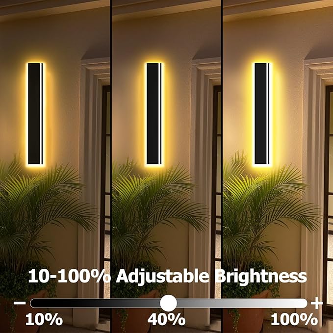 Picico Outdoor Wall Lights Exterior 70IN 2PC,4.33in Wide Dimmable Modern Outdoor Sconce Lighting Fixtures,Contemporary Porch Light,Long LED Outside Garage Lights for Front Door and Entrance