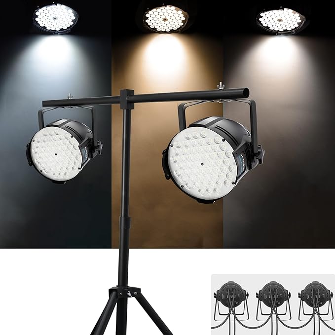 BETOPPER Stage Light DJ Washing Strobe Lights for Parties 54 LED Super Bright DMX512 White/Off White 5000 Lumens Par Lighting for Church Event,Wedding,Theater,Studio,Photostudio,Event etc.