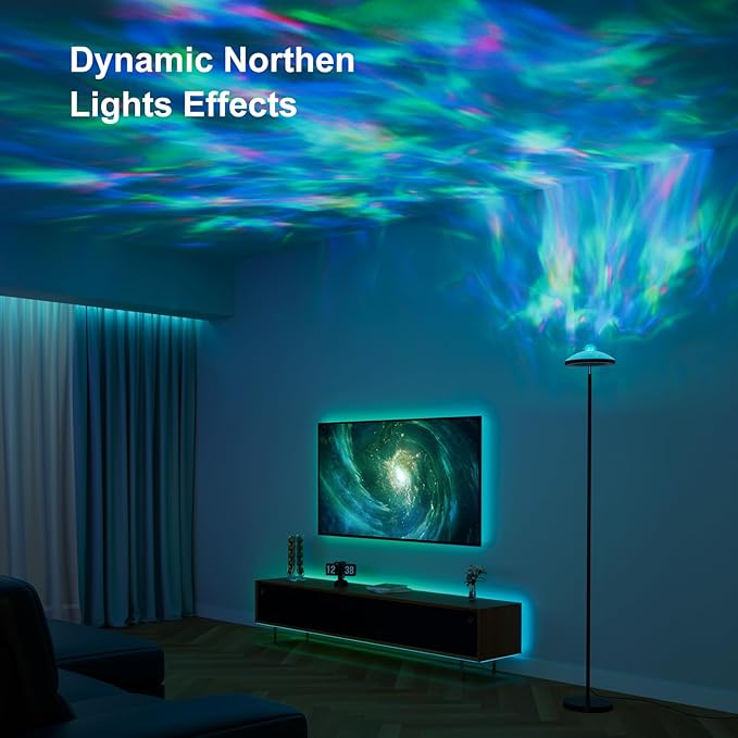 DUSKTEC Floor Lamp with RGB Star Projector, 15W 1400LM Dimmable 4 Color Temperatures LED Standing Lamp with Remote, Modern Tall Black Corner Lamp for Living Room, Bedroom, Office