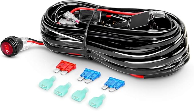Nilight ZH303 2PCS 6.5 Inch 120W Spot & Flood Combo Driving 16AWG Wiring Harness for Led Work Light Triple Rows Off-Road Truck Car ATV SUV, 2 Years Warranty, White