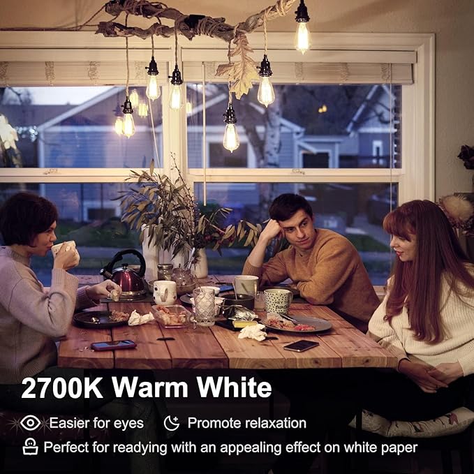 TJOY 36 Pack Vintage 8W ST58 LED Edison Light Bulbs, Dimmable, 60W Equivalent, 800Lumens, 2700K Warm White, E26 Base LED Filament Bulb, CRI80+, Antique Glass Style for Home, Bedroom, Office, Farmhouse