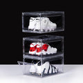 3 Pack Acrylic Shoe Boxes, Ultra Clear Shoe Boxes Stackable, Shoe Storage Box Sneaker Storage for Sneakerhead, Foldable Shoe Organizer with Magnetic Door, Professional Shoe Display Fits US Size 15