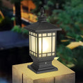 Outdoor Column Lights, Outdoor External Patio Landscape Glass Post Lantern E26 Fixture Traditional Waterproof Garden Post Light Aluminum Modern Fence Pillar Lamp