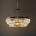 Black Modern Round Crystal Chandelier: 28" K9 Luxury Crystals Contemporary Chandeliers for Dining Room Lights over Table - Adjustable Large Light Chandelier for Bedroom Living Kitchen Entryway Foyer