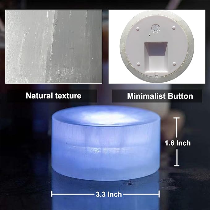 Natural Jade Touch Night Light: Color-Changing LED Mood Lamp, Rechargeable Soft Glow Stone Light for Bedroom, Minimalist Aesthetic Home Decor, USB Ambiance Lamp, Snow Lotus