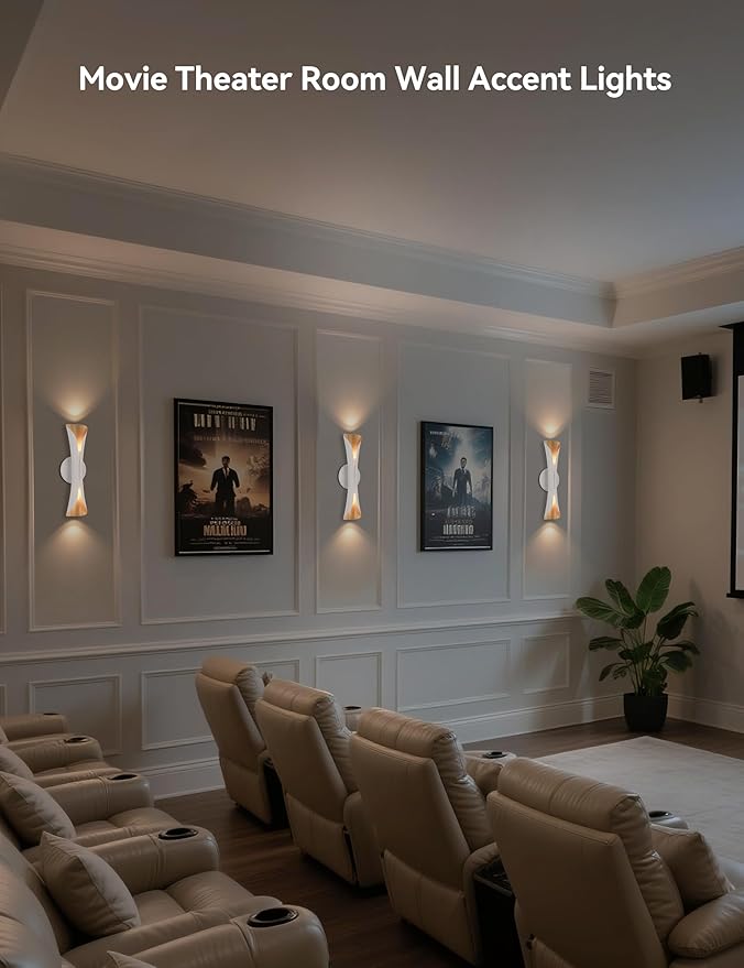 Tubicen Wall Sconce Dimmable Movie Theater Wall Sconces Indoor Curve Up and Down Lights Modern Art Sconces Wall Lighting for Living Room Bedroom Stairway Hallway E12 Base Hardwired 15.7" H