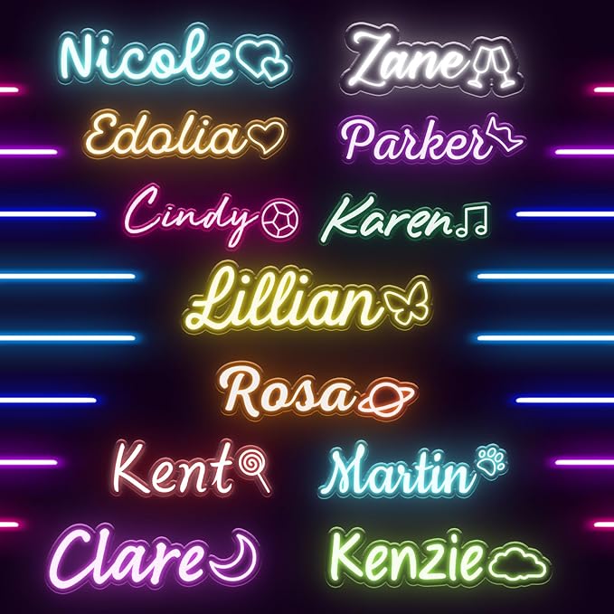 Custom Neon Signs for Wall Decor, Girls Gifts for Room Decor, Christmas Gift for Girls and Boy Kids, Customized LED Neon Lights for Bedroom Wedding Birthday Party Bar Business Shop Decoration